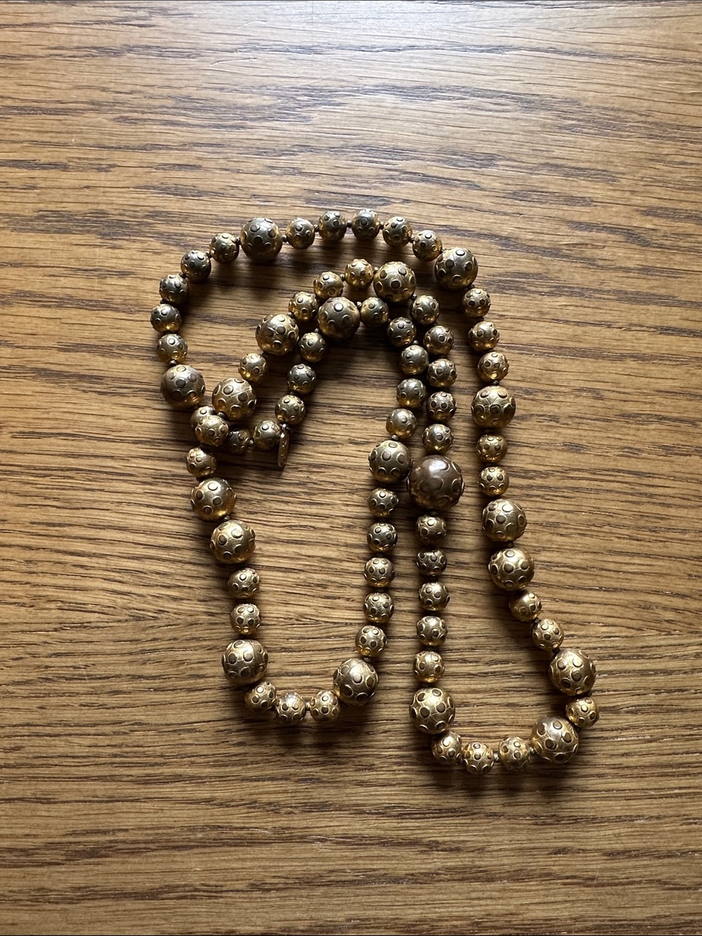 Vintage YSL Beaded Statement Necklace - Gold Tone